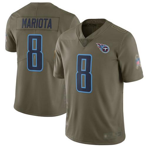 Tennessee Titans Limited Olive Men Marcus Mariota Jersey NFL Football #8 2017 Salute to Service->youth nfl jersey->Youth Jersey